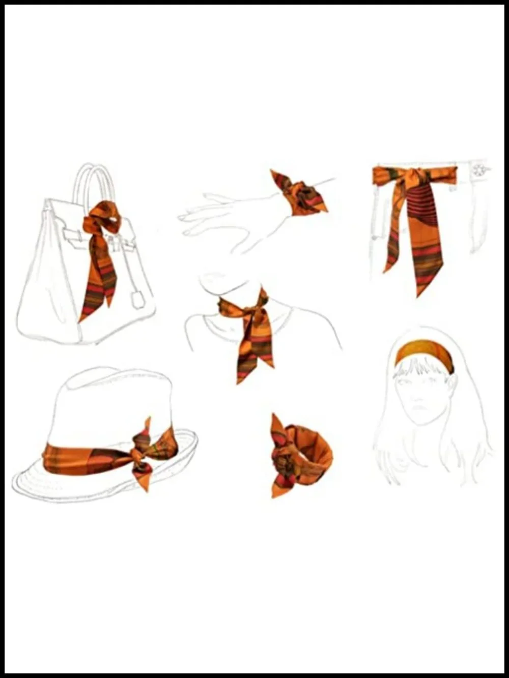 100% Mulberry Silk Square Scarf 26x26 Hair Neckerchief Headscarf
